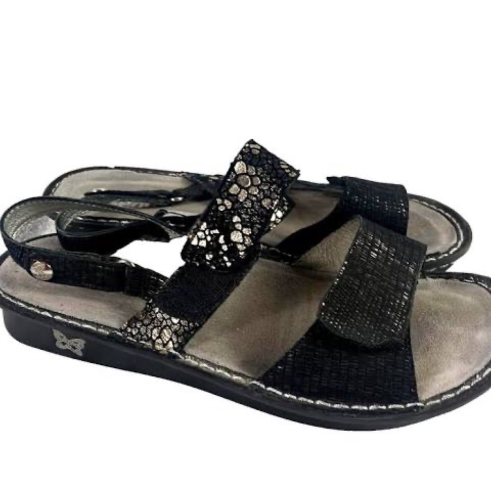 Alegria Verona‎ 780 Black/Megtallic Gold Women's Sandals Sz 39